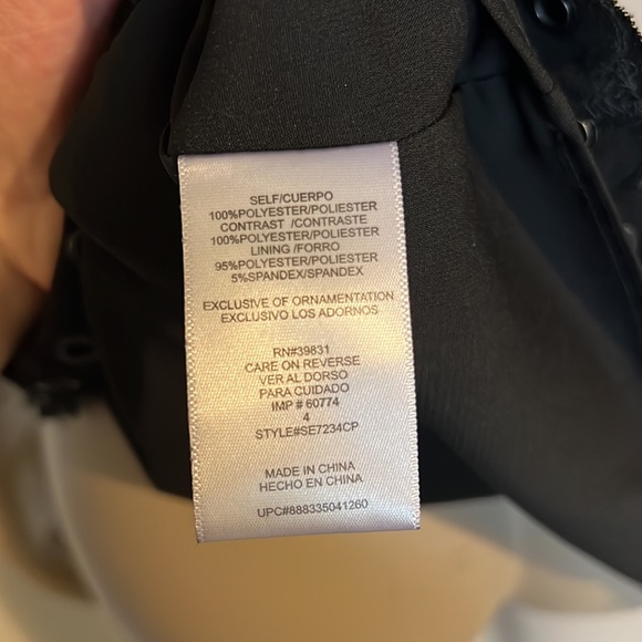 Sam Edelman black scalloped trim grommets cocktail sheer mini dress, size 4 - Picture 9 of 10